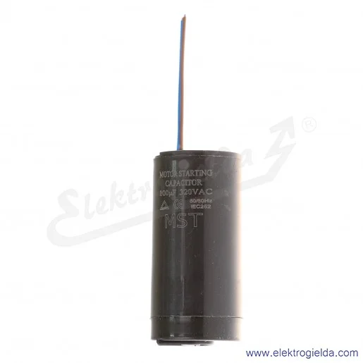Kondensator rozruchowy 100uF 320V wyjście kablowe Kondensator rozruchowy 100uF 320V wyjście kablowe