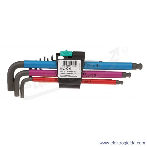 Zestaw imbusów 05022089001 izolowanych 950SPKL/9 SM N Multicolor, 9 kluczy 1.5-10