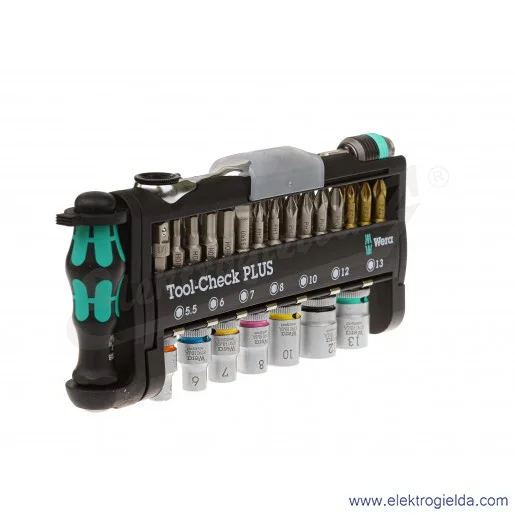 Zestaw z grzechotką 05056490001 TOOL CHECK PLUS + rękojeść + bity + nasadki