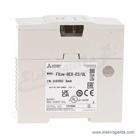 Moduł rozszerzenia 166284 FX2N-8EX-ES/UL PLC, FX2N 8 wejść cyfrowych