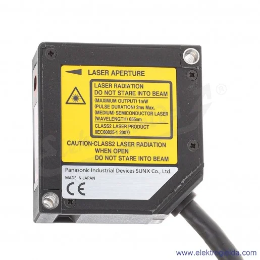 Czujnik laserowy odbiciowy HL-G105-S-J zasięg 50mm, PNP/NPN, konektor 0.5m