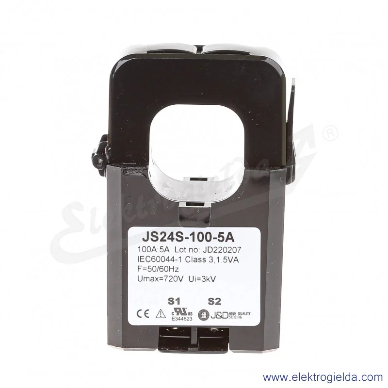 Przekładnik prądowy JS24S-100/5A otwierany, otwór 24mm