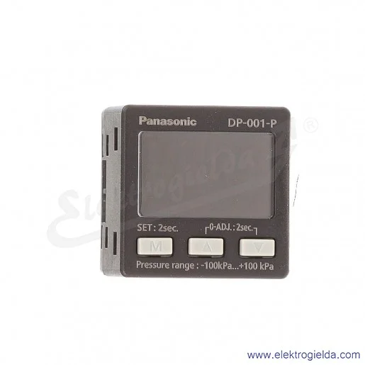Czujnik ciśnienia niskociśnieniowy z wyświetlaczem LCD DP-001-P, -1..1 bar, gwint wewnętrzny M5, PNP, kabel 2M