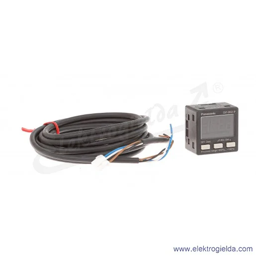 Czujnik ciśnienia DP-002-P, wysokociśnieniowy z wyświetlaczem LCD, 0..10 bar, gwint wewnętrzny M5, PNP, kabel 2M