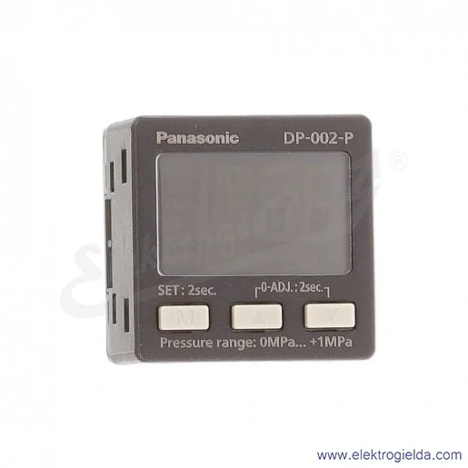 Czujnik ciśnienia DP-002-P, wysokociśnieniowy z wyświetlaczem LCD, 0..10 bar, gwint wewnętrzny M5, PNP, kabel 2M