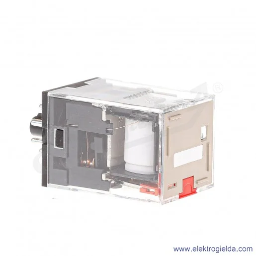 Przekaźnik elektromagnetyczny MKS2PIN2AC24 24VAC 10A DPDT, napięcie przełączane 250VAC/DC, gniazdo okrągłe 8-pin