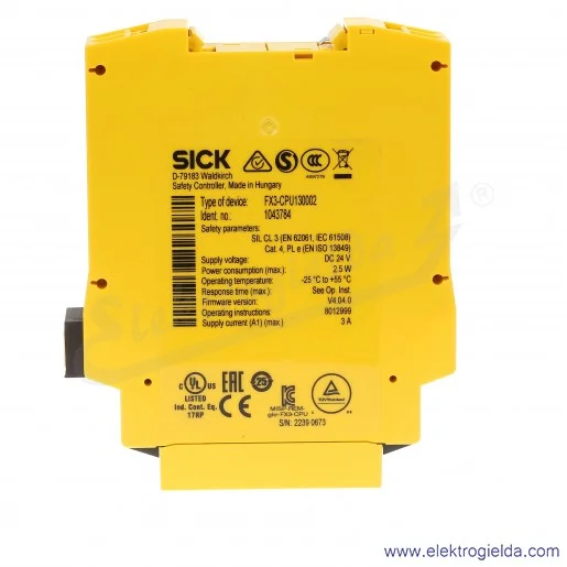 Przekaźnik bezpieczeństwa 1043784 FX3-CPU130002 24VDC SIL3 kategoria 4