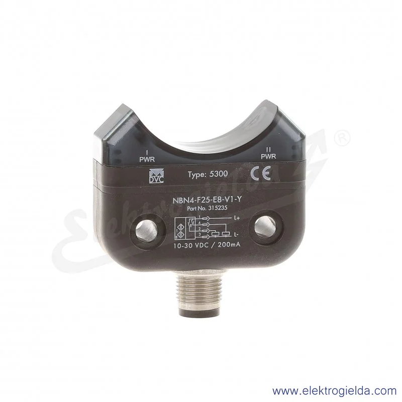 Czujnik indukcyjny 5300820030 NBN4-F25-E8-V1-Y 10..30VDC, typ 5300 ze złączem M12 4P, V1 NBN4 styki 2xNO