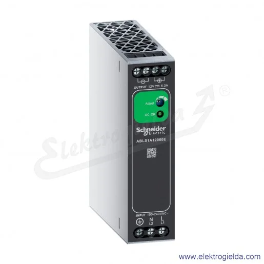 Zasilacz jednofazowy ABLS1A12060E 100…240V AC, wyjście 12V DC, 75W, 6A, Din-rail, IP20