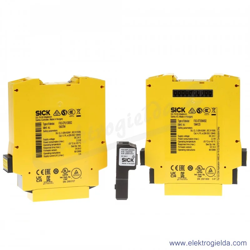 Przekaźnik bezpieczeństwa 1044125 FX3-XTIO084002 Flexi Soft SIL 3, 8 wejść, 4 wyjścia bezpieczeństwa, 24VDC