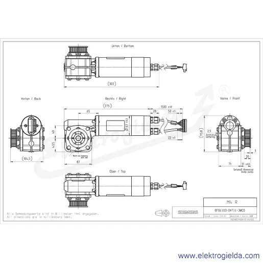 Rysunek wymiarowy Rysunek wymiarowy