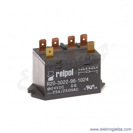 Przekaźnik elektromagnetyczny R20-3022-96-1024 2Z 24VDC do połączeń wsuwkowych