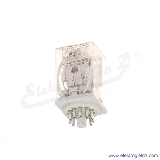 Przekaźnik elektromagnetyczny HR703CD110 3P 10A 110VDC wskaźnik LED, przycisk mechaniczny