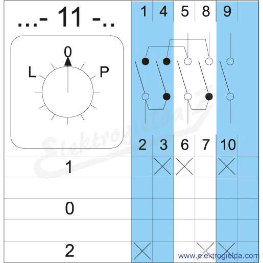 Schemat łącznika 4G25-11-PK /L-0-P/ 25A