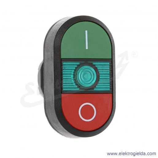 Napęd przycisku podświetlany MPD211G, podwójny, zielony i czerwony, podświetlenie zielone, I/O, monostabilny, 22mm