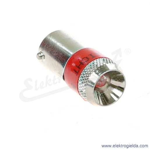 Żar&oacute;wka LED KA2-2221, LR-230VAC, BA9S,  czerwona