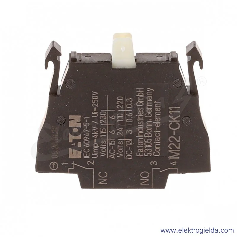 Styk 107940 M22-CK11, 1NO1NC, 6A, montaż czołowy