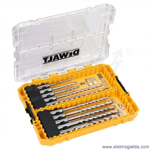Zestaw 10 wierteł DT70753-QZ SDS+ 5,6,7,8,9,10,12mm