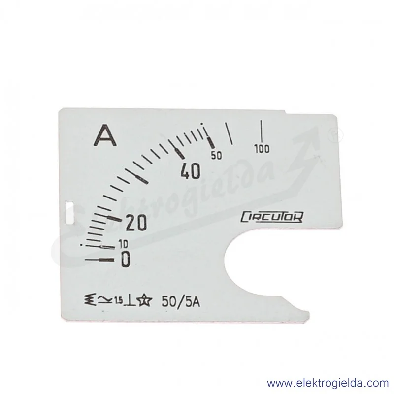 Skala amperomierza SEC48 50/5A, 48x48mm