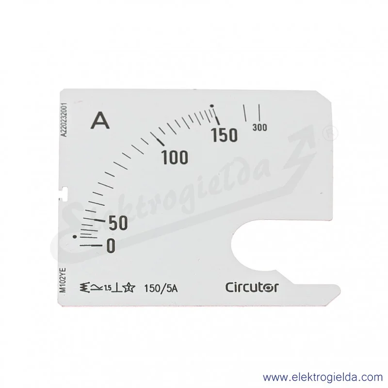 Skala amperomierza SEC72 150/5A, 72x72mm