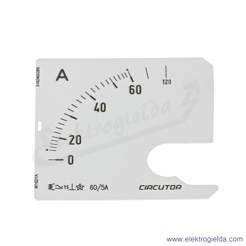Skala amperomierza SEC72 60/5A, 72x72mm