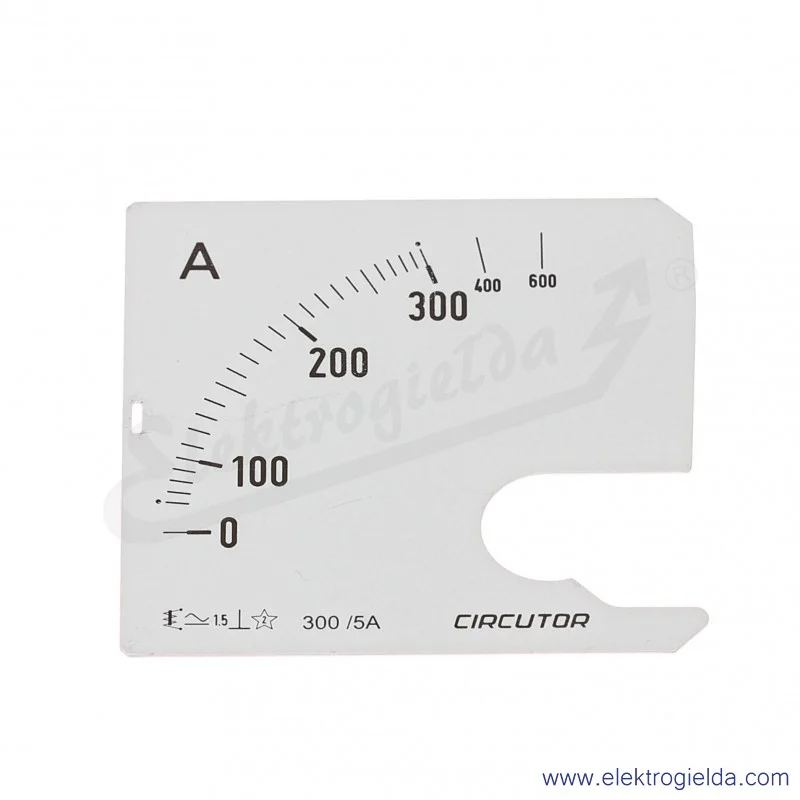 Skala amperomierza SEC72 300/5A, 72x72mm