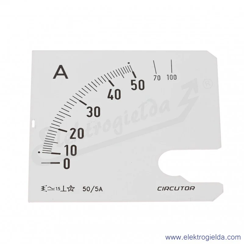 Skala amperomierza SEC96 50/5A, 96x96mm
