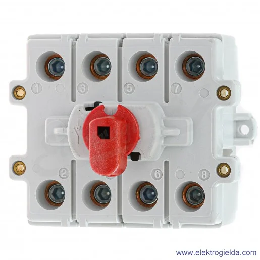 Rozłącznik VKA4125N 4P 125A, czerwone pokrętło
