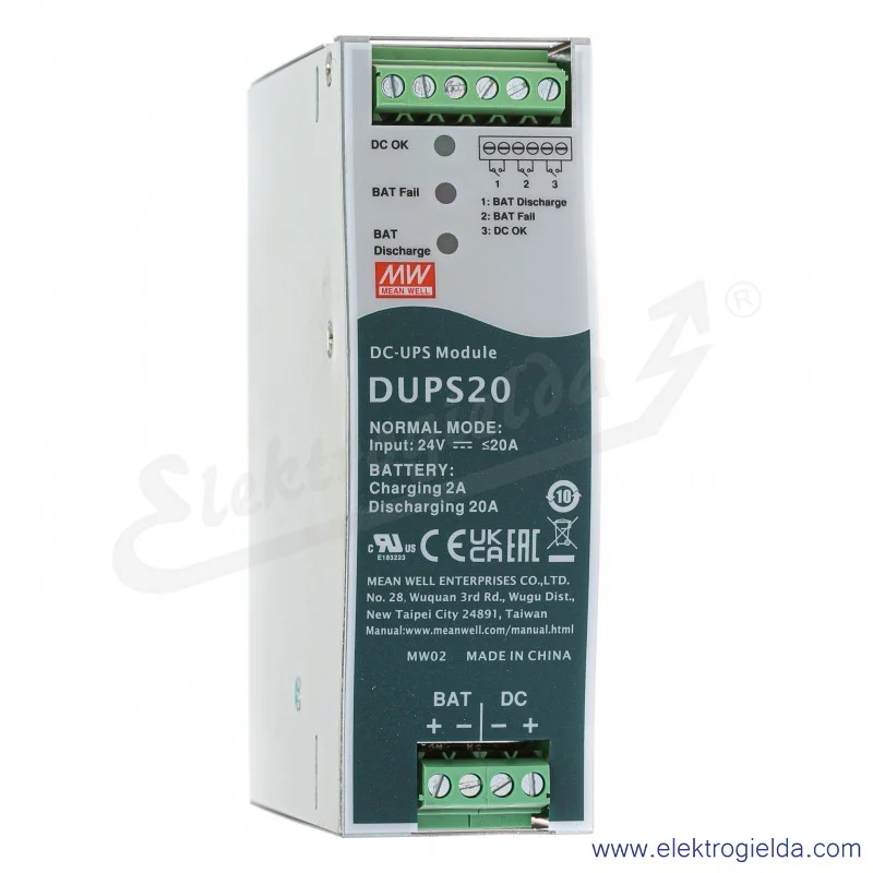 Moduł pracy buforowej DUPS20 20A 24V