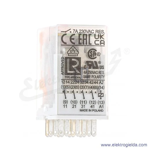Przekaźnik elektromagnetyczny R4N-2314-23-5024-WTL 4P 24VAC Doda LED styki złocone