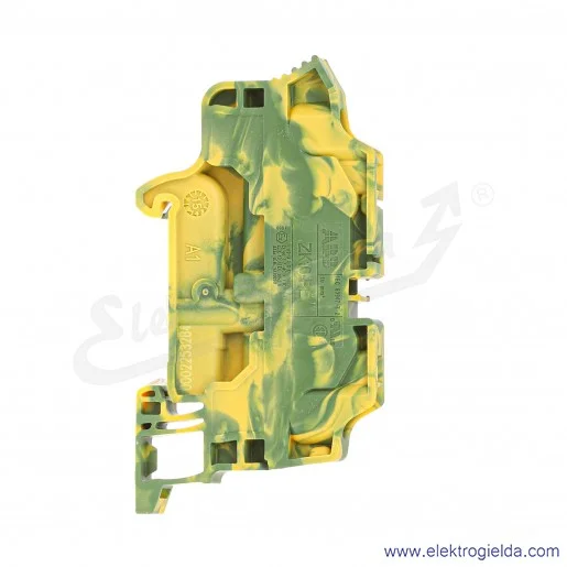 Złączka ZK10-PE przelotowa ochronna z zaciskami sprężynowymi 0,5-10mm2; szerokość 10mm; żółto-zielona