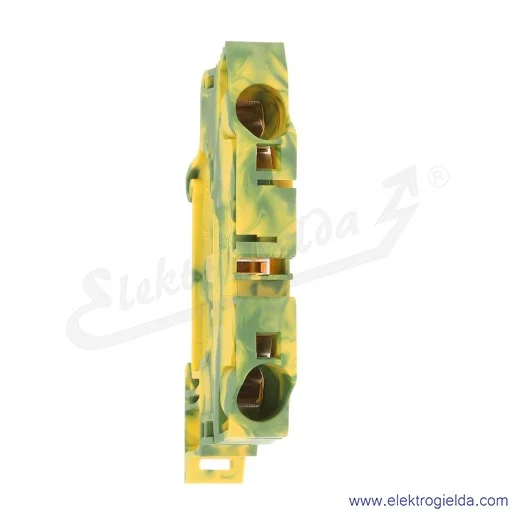Złączka ZK16-PE przelotowa ochronna z zaciskami sprężynowymi 0,5-16mm2; szerokość 12mm; żółto-zielona