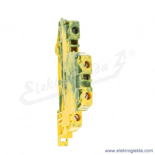 Złączka ZS6-D1-PE przelotowa ochronna 2-piętrowa z zaciskami śrubowymi 0,2-6mm2; szerokość 6mm; żółto-zielona