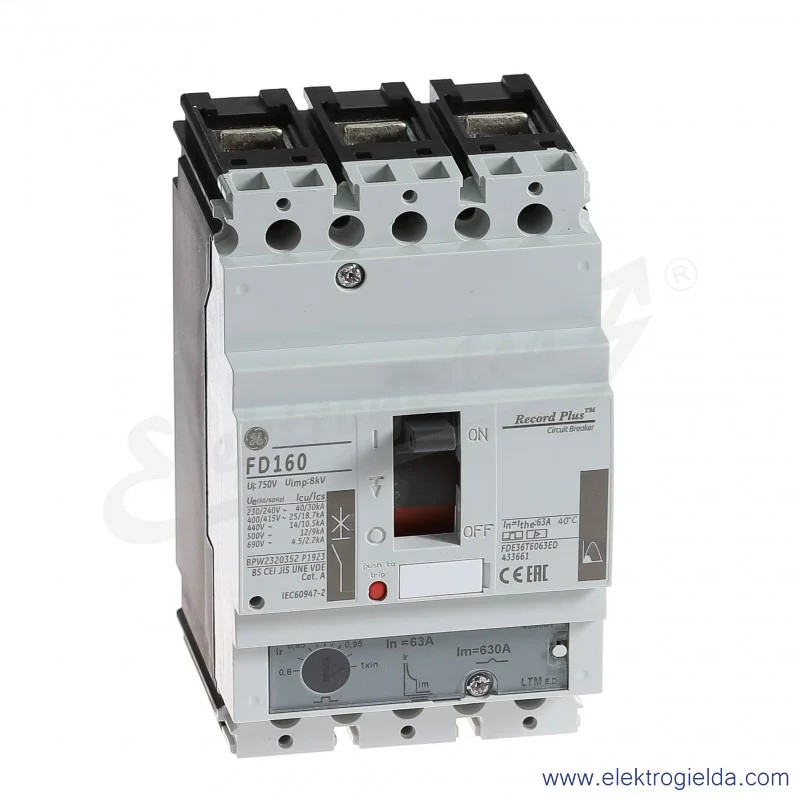 Wyłącznik mocy FDE36TE063ED 63A 3P 25kA 433661