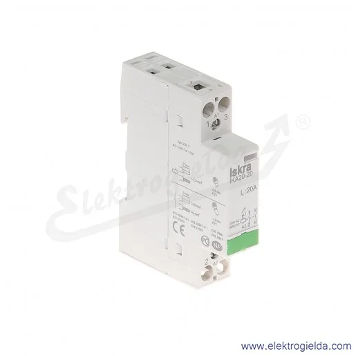 Stycznik instalacyjny modułowy 30.046.005 IKA20-20 2z 20A 230V AC Stycznik instalacyjny modułowy 30.046.005 IKA20-20 2z 20A 230V AC