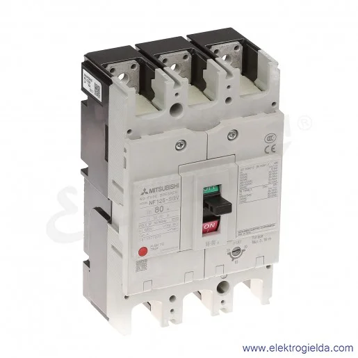 Wyłącznik kompaktowy 254914, NF125-SGV, 3P, 56-80A, 36kA, AC440V Wyłącznik kompaktowy 254914, NF125-SGV, 3P, 56-80A, 36kA, AC440V