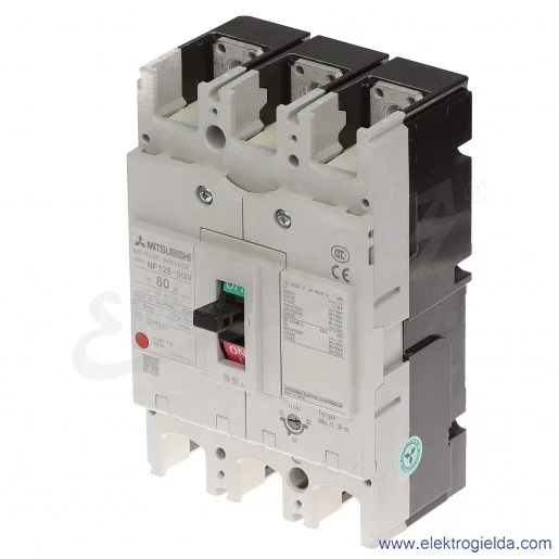 Wyłącznik kompaktowy 254914, NF125-SGV, 3P, 56-80A, 36kA, AC440V Wyłącznik kompaktowy 254914, NF125-SGV, 3P, 56-80A, 36kA, AC440V