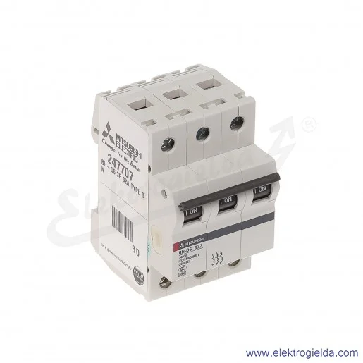 Wyłącznik instalacyjny, BH-D6, 3P, 32A, TYP B Wyłącznik instalacyjny, BH-D6, 3P, 32A, TYP B