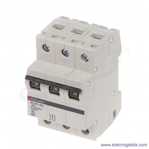 Wyłącznik instalacyjny, BH-D6, 3P, 32A, TYP B Wyłącznik instalacyjny, BH-D6, 3P, 32A, TYP B