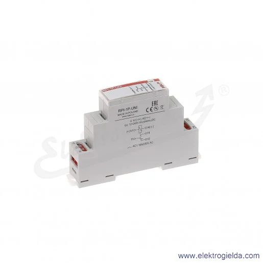 Przekaźnik elektromagnetyczny modułowy RPI-1P-UNI 1P 12...240V AC/DC Przekaźnik elektromagnetyczny modułowy RPI-1P-UNI 1P 12...240V AC/DC