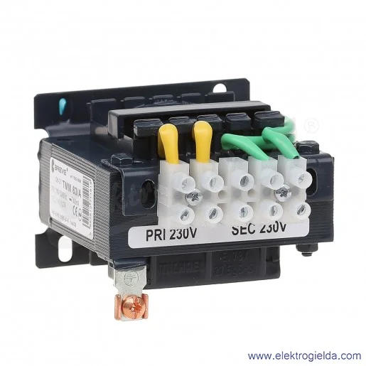 Transformator bezpieczeństwa jednofazowy otwarty TMM63 230/230V Transformator bezpieczeństwa jednofazowy otwarty TMM63 230/230V