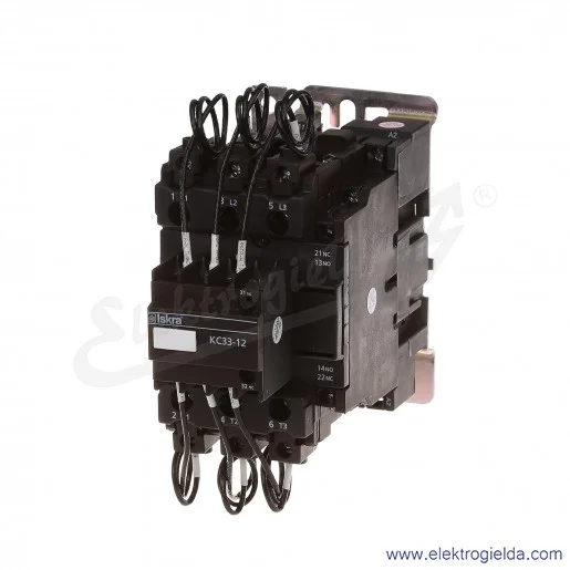Stycznik do kompensacji mocy biernej KC33-12, 33kVar, 230VAC Stycznik do kompensacji mocy biernej KC33-12, 33kVar, 230VAC