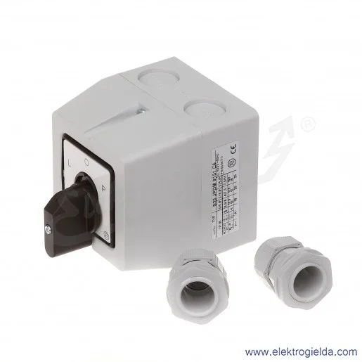 Łącznik krzywkowy S25JPDM9151 C6 25A L-0-P 3 fazy IP65 w obudowie Łącznik krzywkowy S25JPDM9151 C6 25A L-0-P 3 fazy IP65 w obudowie