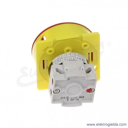 Łącznik krzywkowy pulpit/kłódka S16JU1101 A6R 16A 0-1 1P IP40 żółto-czerwony Łącznik krzywkowy pulpit/kłódka S16JU1101 A6R 16A 0-1 1P IP40 żółto-czerwony