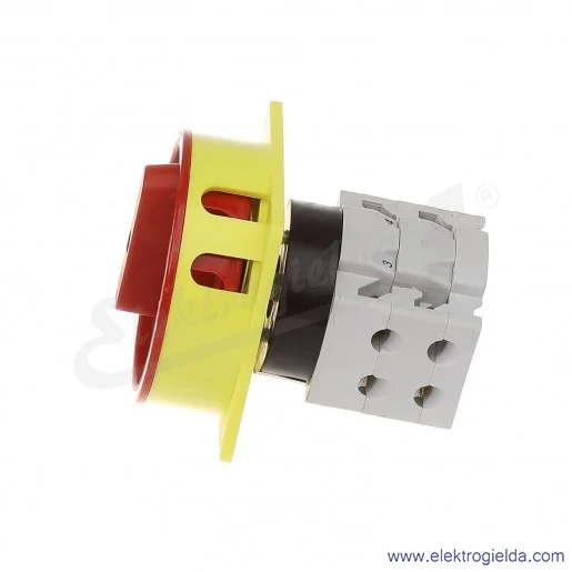 Łącznik krzywkowy pulpit/kłódka S25JU1103 A6R 25A 0-1 3P IP40 żółto-czerwony Łącznik krzywkowy pulpit/kłódka S25JU1103 A6R 25A 0-1 3P IP40 żółto-czerwony