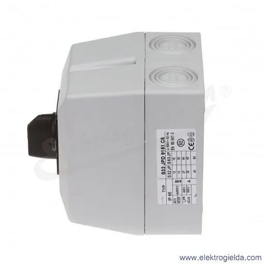 Łącznik krzywkowy S32JPD9151 C6 32A L-0-P 3 fazy IP65 w obudowie Łącznik krzywkowy S32JPD9151 C6 32A L-0-P 3 fazy IP65 w obudowie