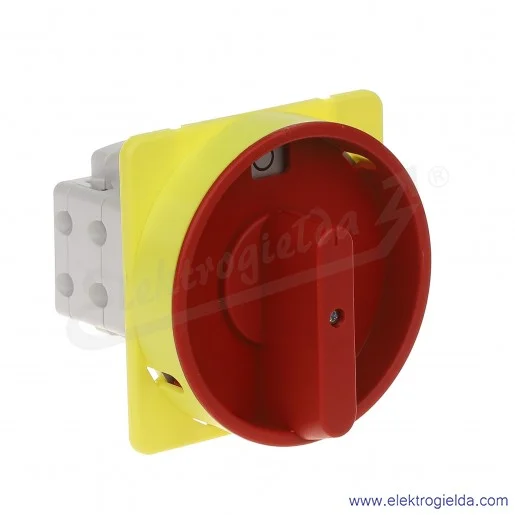 Łącznik krzywkowy pulpit/kłódka S63JU1103 A6R 63A 0-1 3P IP40 żółto-czerwony Łącznik krzywkowy pulpit/kłódka S63JU1103 A6R 63A 0-1 3P IP40 żółto-czerwony