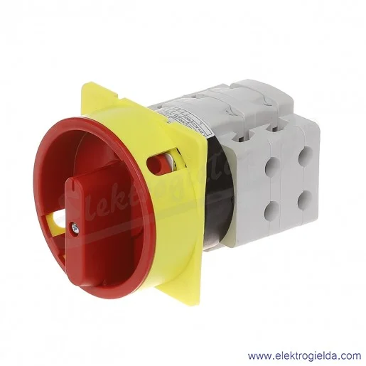 Łącznik krzywkowy pulpit/kłódka S32JU1103 A6R 32A 0-1 3P IP40 żółto-czerwony Łącznik krzywkowy pulpit/kłódka S32JU1103 A6R 32A 0-1 3P IP40 żółto-czerwony