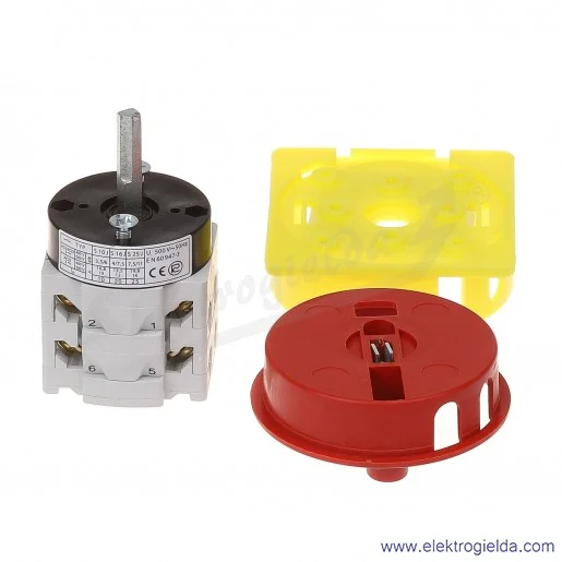 Łącznik krzywkowy pulpit/kłódka S16JU1103 A6R 16A 0-1 3P IP40 żółto-czerwony Łącznik krzywkowy pulpit/kłódka S16JU1103 A6R 16A 0-1 3P IP40 żółto-czerwony