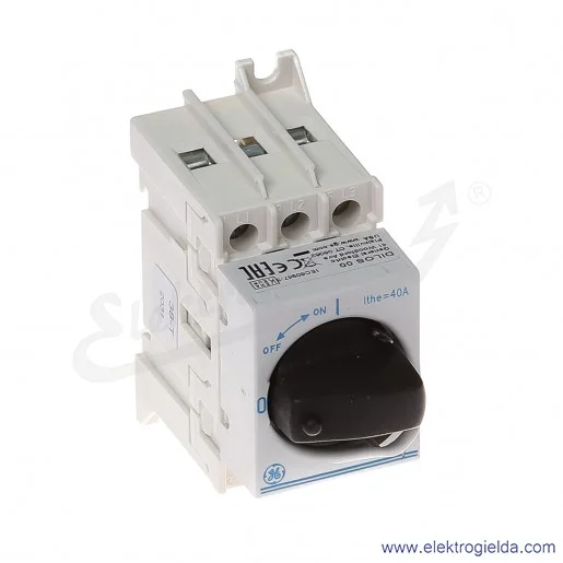 Rozłącznik izolacyjny Dilos 00 40A 3P czarne pokrętło Rozłącznik izolacyjny Dilos 00 40A 3P czarne pokrętło